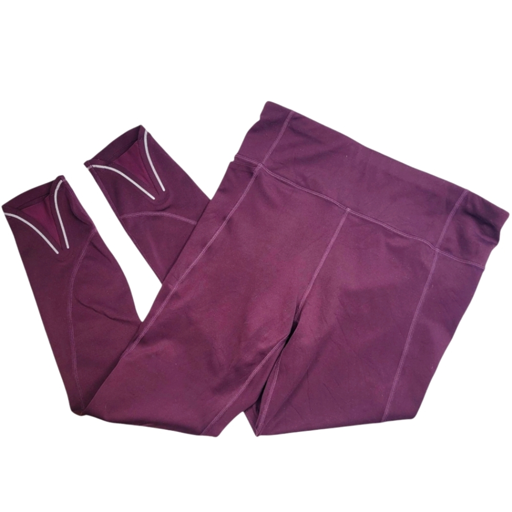 Athleta Women's Small Leggings Purple Plum Pockets Stretchy Yoga Workout Pants